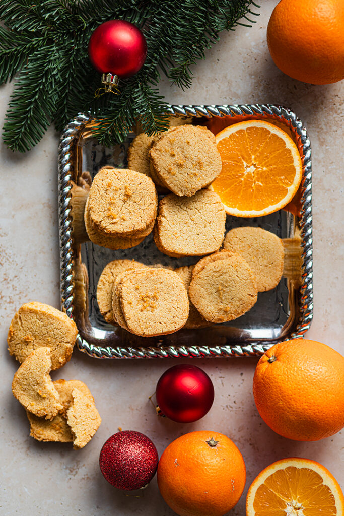 Orangen-Heidesand-Plätzchen Weihnachtliche Deko