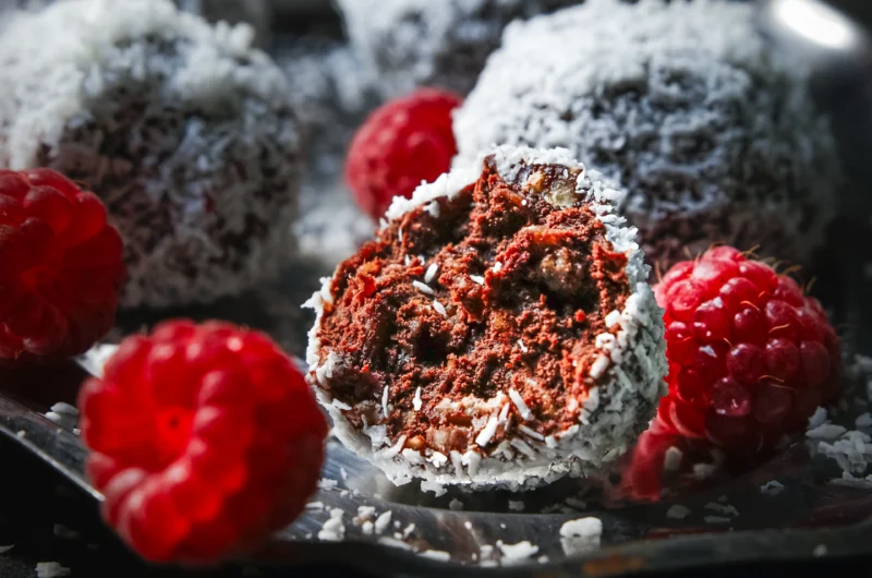 Himbeeren Chokladbollar
